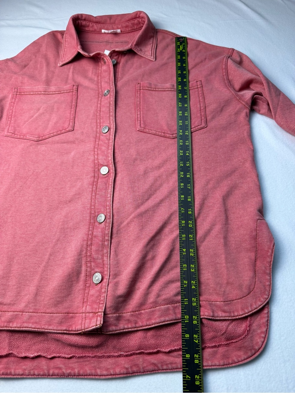 Maurices Washed Rose Button-Up Shacket Jacket - Picture 7 of 7